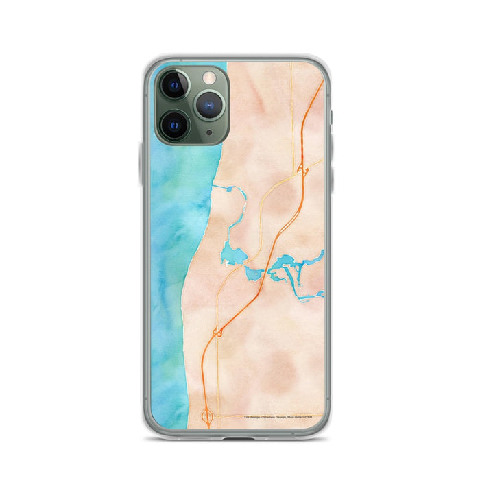 Custom iPhone 11 Pro Saugatuck Michigan Map Phone Case in Watercolor