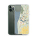 Custom Saugatuck Michigan Map Phone Case in Woodblock
