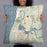 Person holding 22x22 Custom Saugatuck Michigan Map Throw Pillow in Woodblock