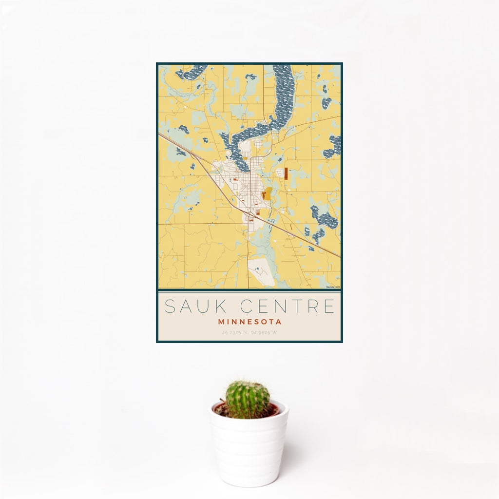 Sauk Centre - Minnesota Map Print in Woodblock — JACE Maps