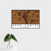 16x24 Sauk Centre Minnesota Map Print Landscape Orientation in Ember Style With Tropical Plant Leaves in Water