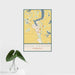 16x24 Sauk Centre Minnesota Map Print Portrait Orientation in Woodblock Style With Tropical Plant Leaves in Water