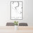 24x36 Sauk Centre Minnesota Map Print Portrait Orientation in Classic Style Behind 2 Chairs Table and Potted Plant