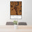 24x36 Sauk Centre Minnesota Map Print Portrait Orientation in Ember Style Behind 2 Chairs Table and Potted Plant