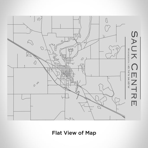 Rendered View of Sauk Centre Minnesota Map Engraving on 20oz Stainless Steel Insulated Bottle with Bamboo Top