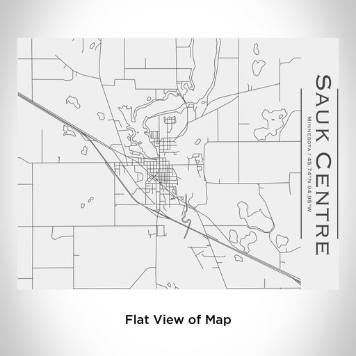 Rendered View of Sauk Centre Minnesota Map Engraving on 20oz Stainless Steel Insulated Bottle with Bamboo Top in White