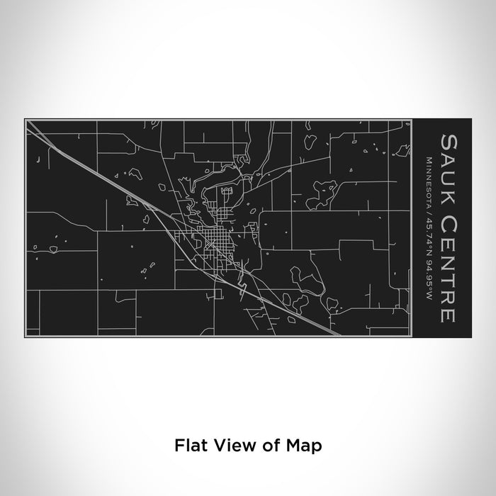 Rendered View of Sauk Centre Minnesota Map Engraving on 17oz Stainless Steel Insulated Cola Bottle in Black
