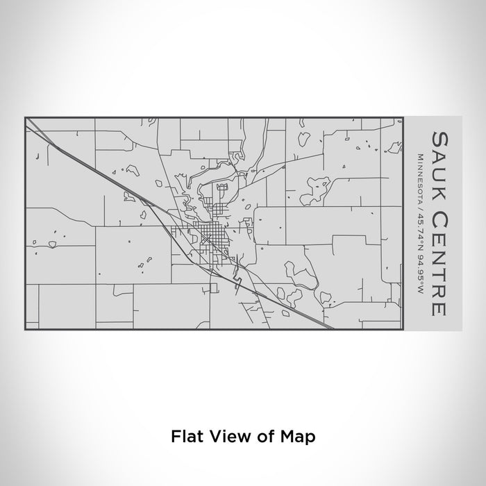 Rendered View of Sauk Centre Minnesota Map Engraving on 17oz Stainless Steel Insulated Cola Bottle