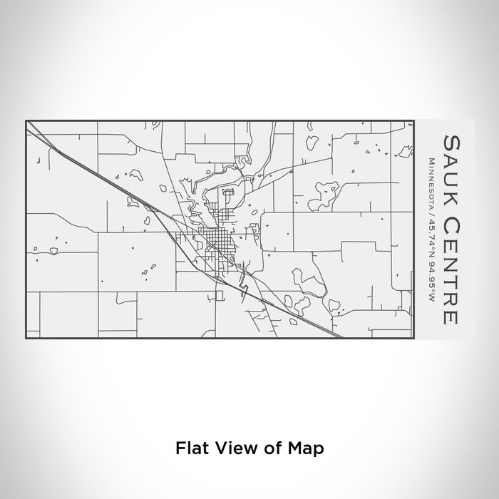 Rendered View of Sauk Centre Minnesota Map Engraving on 17oz Stainless Steel Insulated Cola Bottle in White