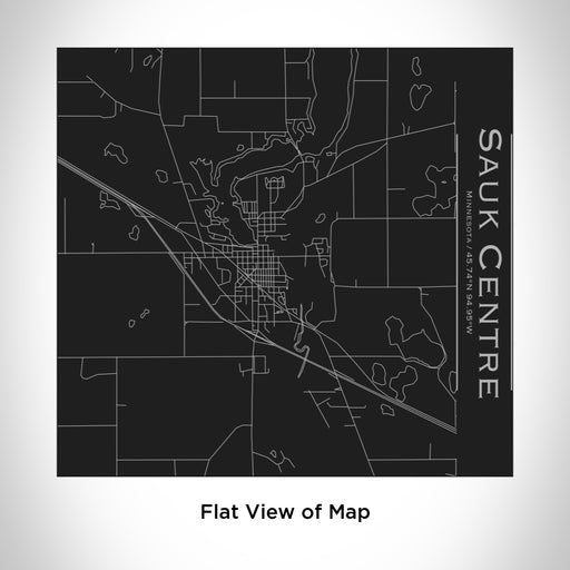 Rendered View of Sauk Centre Minnesota Map Engraving on 17oz Stainless Steel Insulated Tumbler in Black