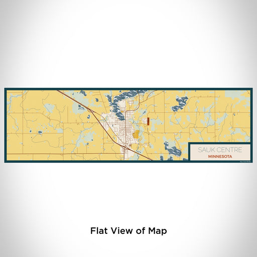 Flat View of Map Custom Sauk Centre Minnesota Map Enamel Mug in Woodblock