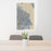 24x36 Sausalito California Map Print Portrait Orientation in Afternoon Style Behind 2 Chairs Table and Potted Plant