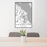 24x36 Sausalito California Map Print Portrait Orientation in Classic Style Behind 2 Chairs Table and Potted Plant