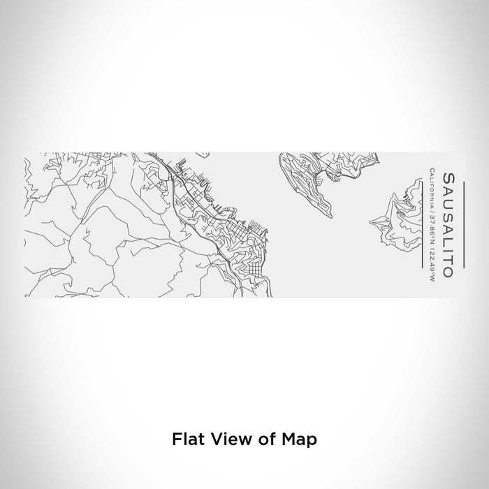 Rendered View of Sausalito California Map Engraving on 10oz Stainless Steel Insulated Cup with Sliding Lid in White