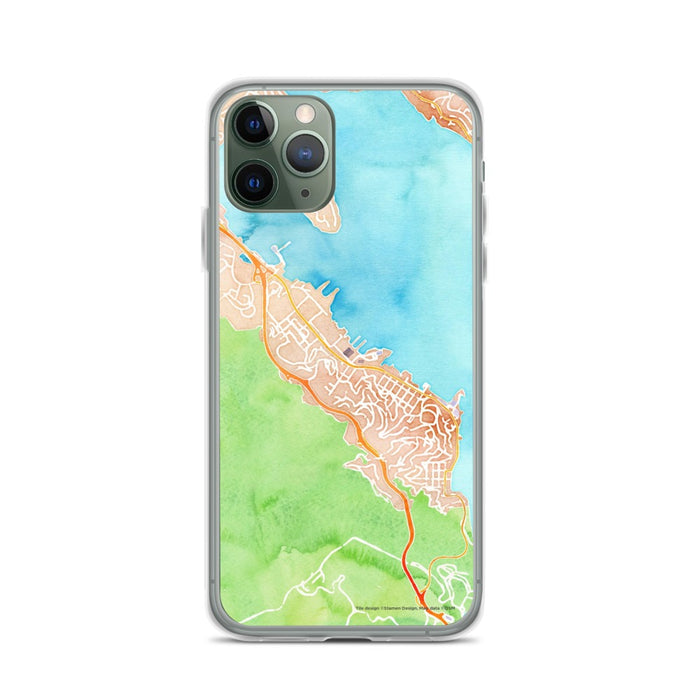 Custom Sausalito California Map Phone Case in Watercolor