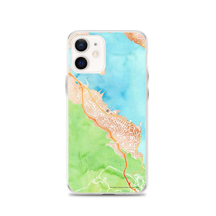 Custom Sausalito California Map iPhone 12 Phone Case in Watercolor