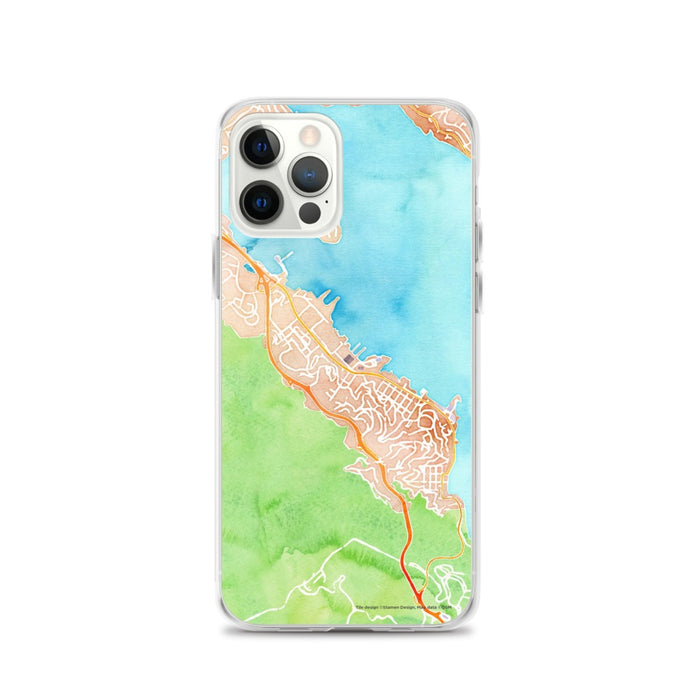 Custom Sausalito California Map iPhone 12 Pro Phone Case in Watercolor