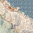 Sausalito California Map Print in Woodblock Style Zoomed In Close Up Showing Details