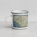 Left View Custom Sausalito California Map Enamel Mug in Woodblock
