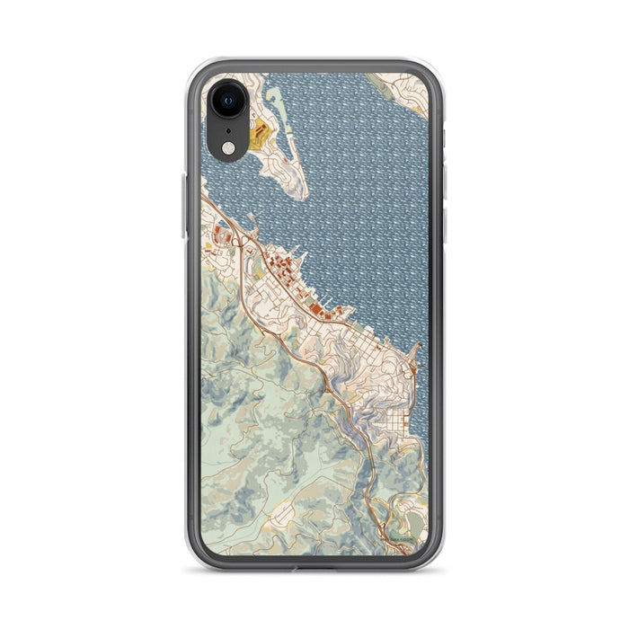 Custom Sausalito California Map Phone Case in Woodblock