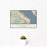 12x18 Sausalito California Map Print Landscape Orientation in Woodblock Style With Small Cactus Plant in White Planter