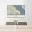 24x36 Sausalito California Map Print Landscape Orientation in Woodblock Style Behind 2 Chairs Table and Potted Plant
