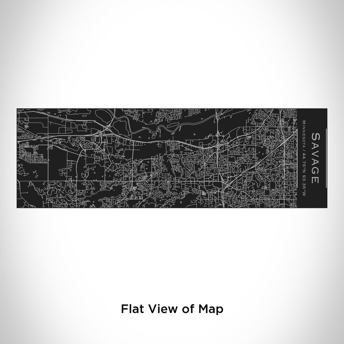 Rendered View of Savage Minnesota Map Engraving on 10oz Stainless Steel Insulated Cup with Sliding Lid in Black
