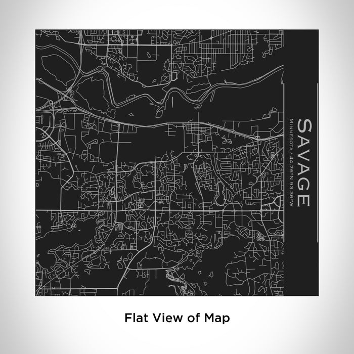 Rendered View of Savage Minnesota Map Engraving on 17oz Stainless Steel Insulated Tumbler in Black