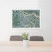 24x36 Savannah Georgia Map Print Lanscape Orientation in Afternoon Style Behind 2 Chairs Table and Potted Plant