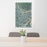 24x36 Savannah Georgia Map Print Portrait Orientation in Afternoon Style Behind 2 Chairs Table and Potted Plant