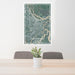 24x36 Savannah Georgia Map Print Portrait Orientation in Afternoon Style Behind 2 Chairs Table and Potted Plant