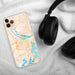Custom Savannah Georgia Map Phone Case in Watercolor on Table with Black Headphones