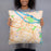 Person holding 18x18 Custom Savannah Georgia Map Throw Pillow in Watercolor