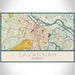 Savannah Georgia Map Print Landscape Orientation in Woodblock Style With Shaded Background