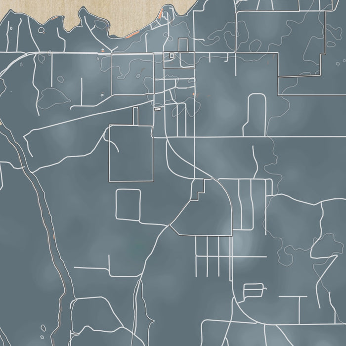 Sayner Wisconsin Map Print in Afternoon Style Zoomed In Close Up Showing Details