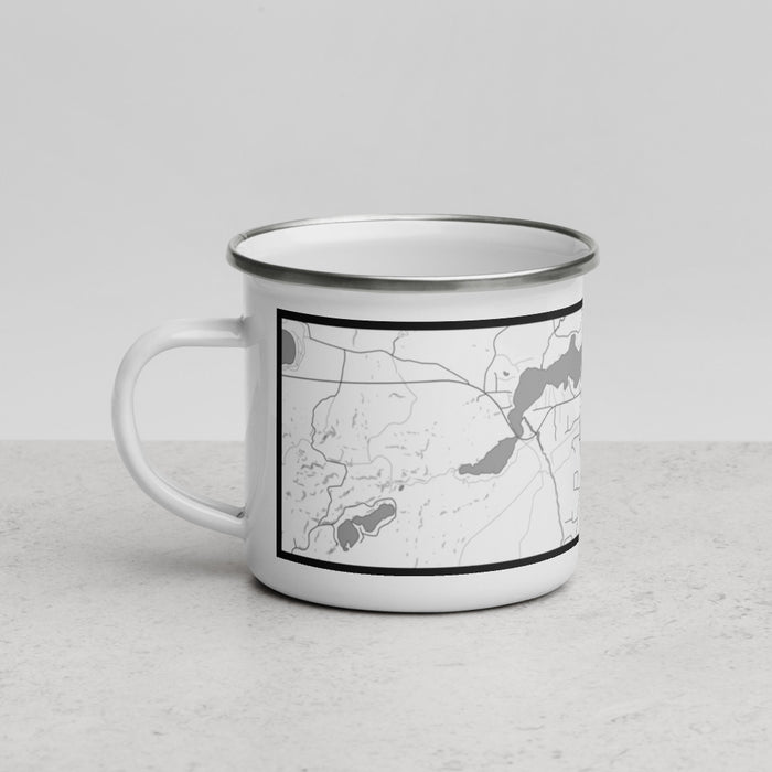 Left View Custom Sayner Wisconsin Map Enamel Mug in Classic