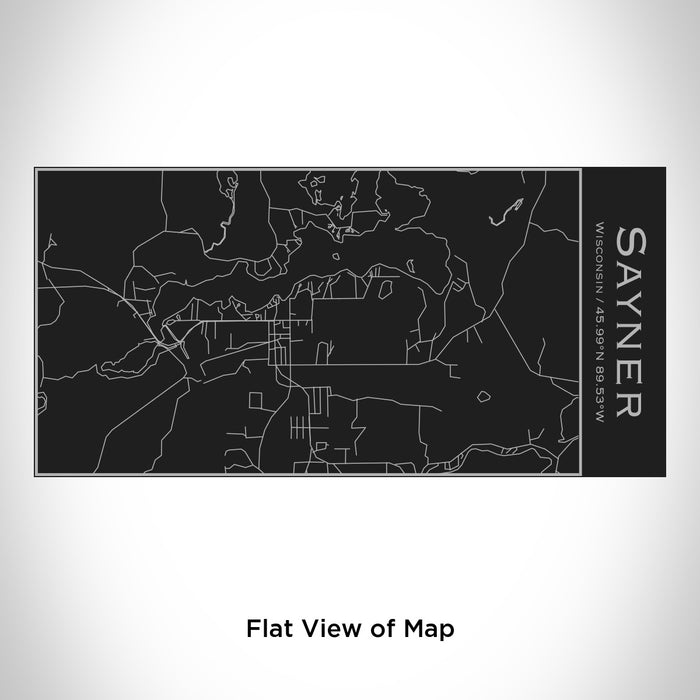 Rendered View of Sayner Wisconsin Map Engraving on 17oz Stainless Steel Insulated Cola Bottle in Black