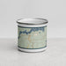 Front View Custom Sayner Wisconsin Map Enamel Mug in Woodblock