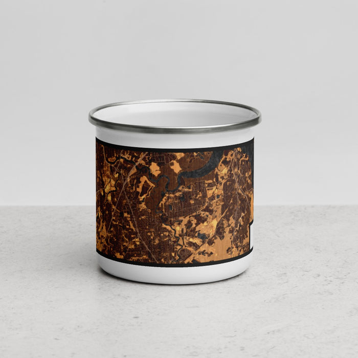 Front View Custom Sayreville New Jersey Map Enamel Mug in Ember