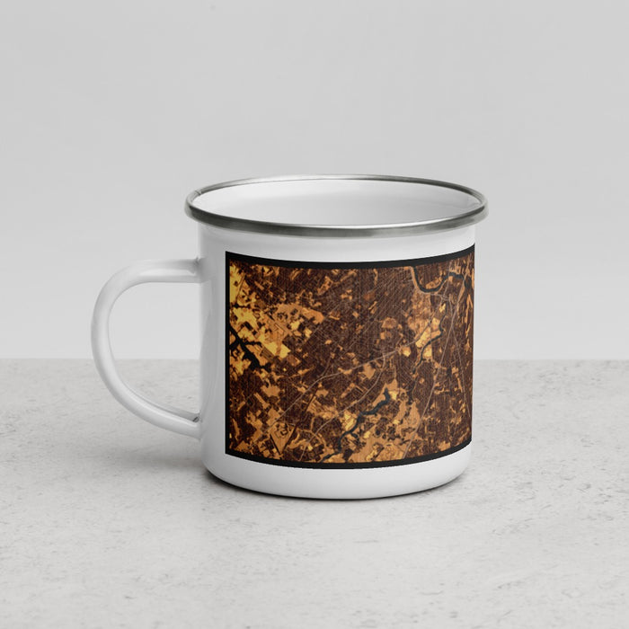 Left View Custom Sayreville New Jersey Map Enamel Mug in Ember