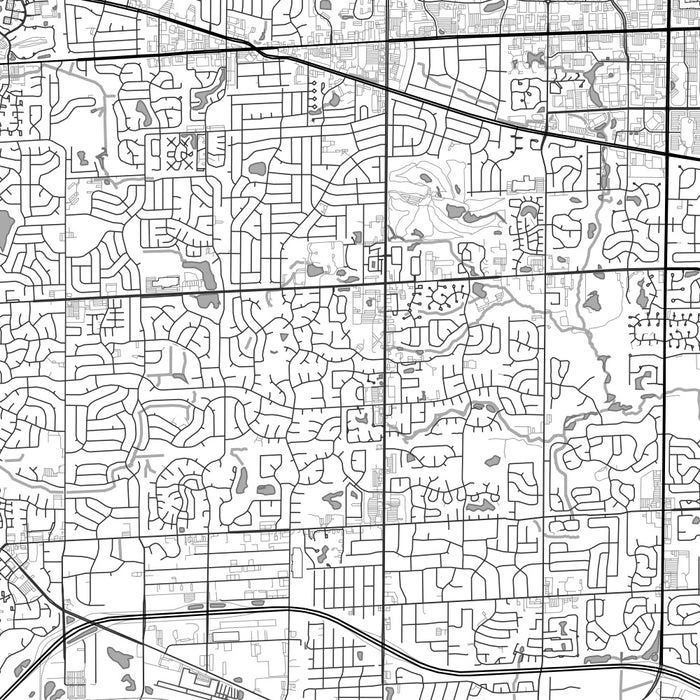 Schaumburg Illinois Map Print in Classic Style Zoomed In Close Up Showing Details