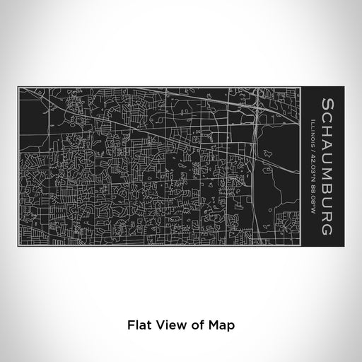 Rendered View of Schaumburg Illinois Map Engraving on 17oz Stainless Steel Insulated Cola Bottle in Black