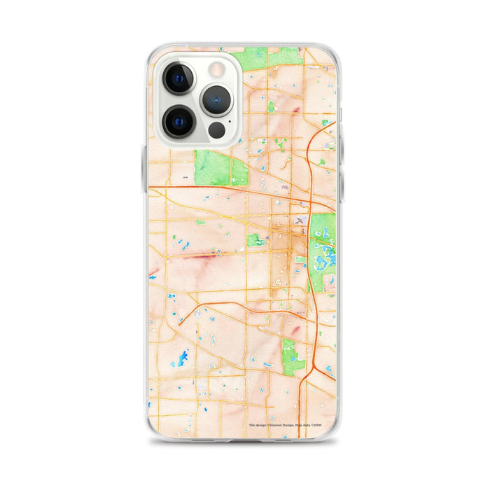 Custom Schaumburg Illinois Map iPhone 12 Pro Max Phone Case in Watercolor