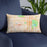 Custom Schaumburg Illinois Map Throw Pillow in Watercolor on Blue Colored Chair