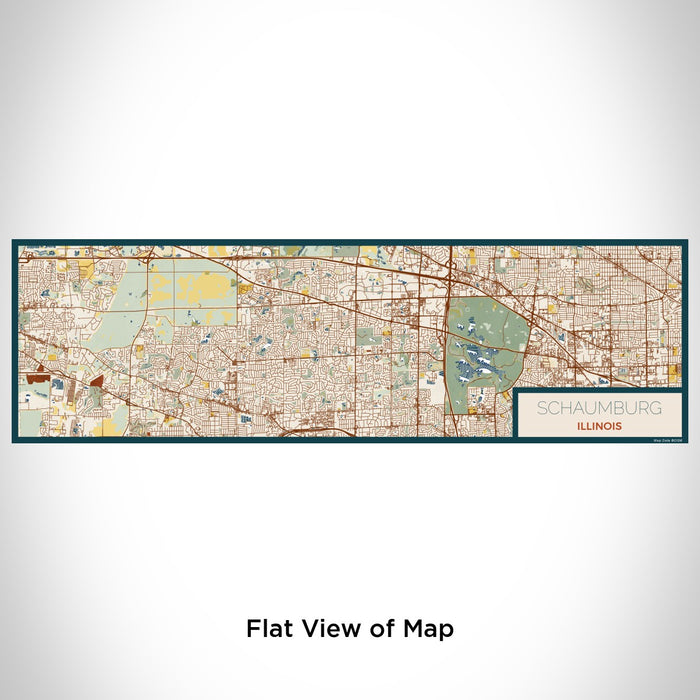 Flat View of Map Custom Schaumburg Illinois Map Enamel Mug in Woodblock