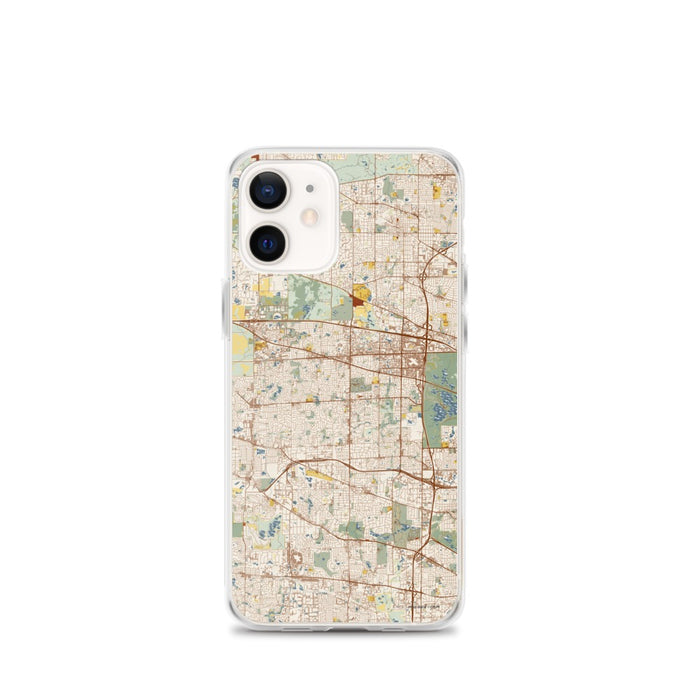 Custom Schaumburg Illinois Map iPhone 12 mini Phone Case in Woodblock