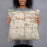 Person holding 18x18 Custom Schaumburg Illinois Map Throw Pillow in Woodblock