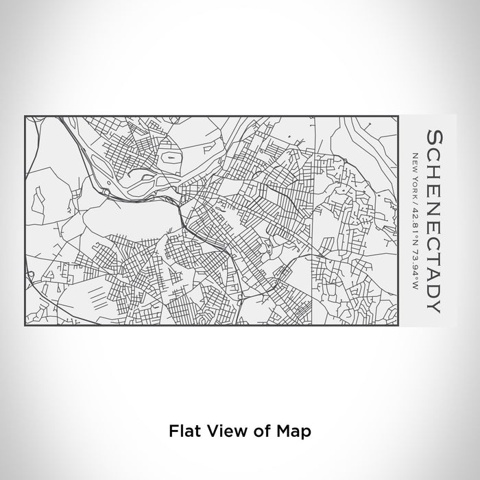 Rendered View of Schenectady New York Map Engraving on 17oz Stainless Steel Insulated Cola Bottle in White