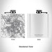 Rendered View of Schenectady New York Map Engraving on 6oz Stainless Steel Flask in White