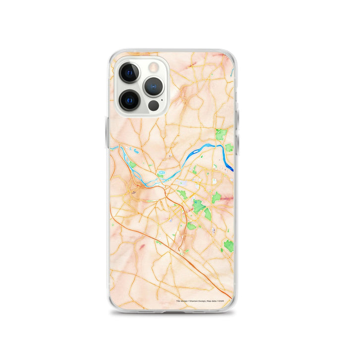 Custom Schenectady New York Map iPhone 12 Pro Phone Case in Watercolor